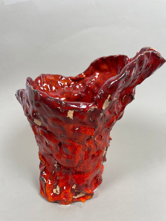 Solar Orange vase with tall back